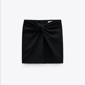 Zara Knotted Mini Skirt in Black